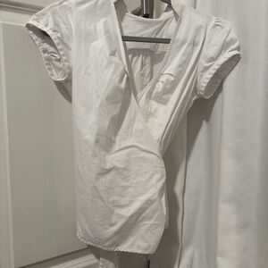 Express White Wrap Blouse